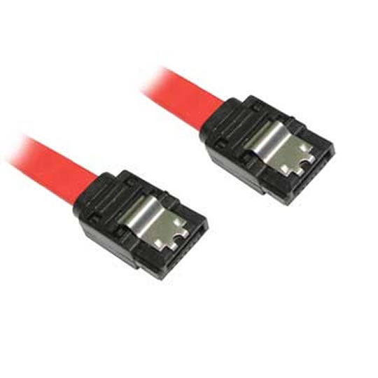 Cables Direct 90cm Scan NLRB-307LOCK, SATA II Straight Cable Adapter, Locking Latches, 3Gbps, Red