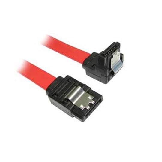Cables Direct 90cm Scan NLRB-309LOCK, SATA II Right Angled Cable Adapter, Locking Latches, 3Gbps, Red