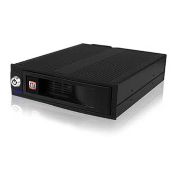 ICY BOX IB-170SK-B, Mobile Rack for 3.5" SATA III into 5.25" Bay, 6Gbps, EasySwap, HotSwap, Lockable, Aluminium