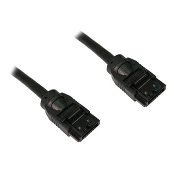 Xclio 45cm Xclio RB-481A, SATA III Extension Cable, Male to Male, Locking Latches, 6Gbps, Black