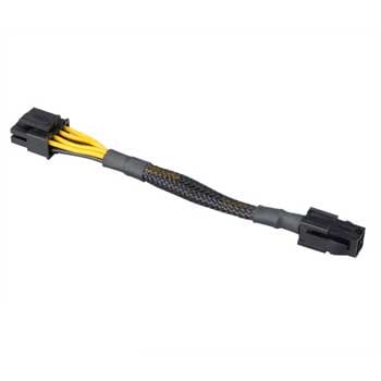 Akasa 15cm Akasa AK-CBPW10-15BK 4-pin to 8-pin (4+4) ATX PSU Extension Cable, Male to Female, Braided Sleeve, Black