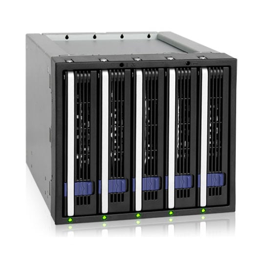 ICY DOCK FatCage MB155SP-B, 5x 3.25" in 5.25" Bay, RAID Backplane Cage, SATA III - 6Gbp/s, Hot Swappable, 92mm Fan