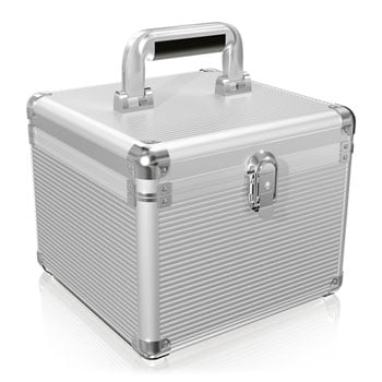 ICY BOX IB-AC628 Aluminium Protective Travel Suitcase, 10x 2.5" or 3.5" HDD/SSDs, w/ Carry Handle