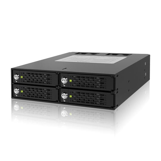 ICY DOCK ToughArmor MB994SK-1B, 4 Bay 2.5” SATA/SAS HDD & SDD Backplane Cage, Lockable, Military Grade, Black