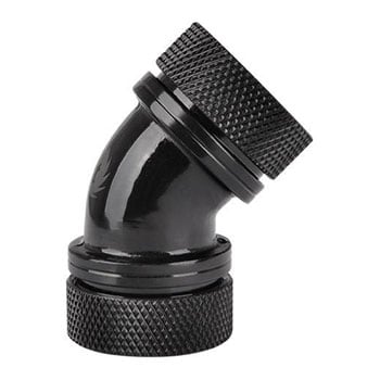 ThermalTake Pacific G1/4 PETG Tube 45-Degree Dual Compression Fitting, Black, Copper, 16mm OD, for Custom Water Cooling