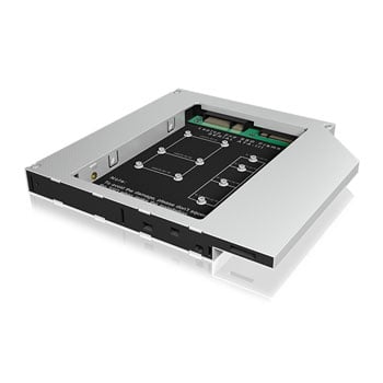 ICY BOX IB-AC650, mSATA/M.2 SSD Laptop/Notebook DVD bay Convertor, M.2 SSD 2230/42/60/80, 6 Gbit/s, Fanless