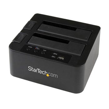 StarTech.com SDOCK2U33RE, 1:1 SATA III HDD Duplicator Dock, 5Gbp/s USB 3.0/eSATA, LED Indicators, External