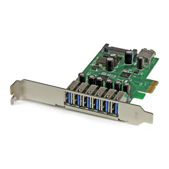 StarTech.com 7 Port StarTech.com PEXUSB3S7 PCI Express SuperSpeed USB 3.0 Card Adapter, 6xExternal USB3.0, 1xInternal USB 3.0