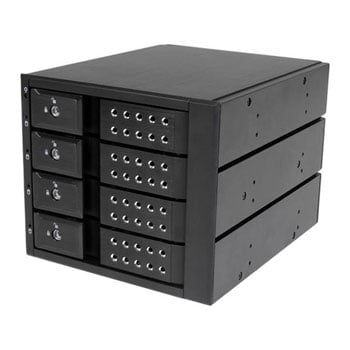 StarTech.com HSB4SATSASBA, 4 Bay Mobile Rack Backplane for 3.5", SAS II/SATA III - 6 Gbps HDD, Aluminum, Trayless