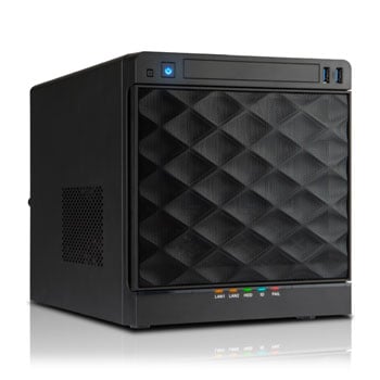 In Win In-Win IW-MS04-01 Black Mini-ITX NAS Storage Server Chassis, with 4x 2.5"/3.5" SATA3 Hot Swap Drive Bays, 265W Flex PSU