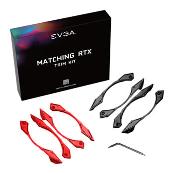 EVGA Red/Black Trim Kit for EVGA GeForce RTX 20-Series Dual Fan Graphics Cards, Inc. 4x Red Trims & 4x Black Trims