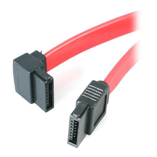 StarTech.com 45cm StarTech.com SATA18LA1, Right Angled SATA Extension Cable, Male to Male, Red