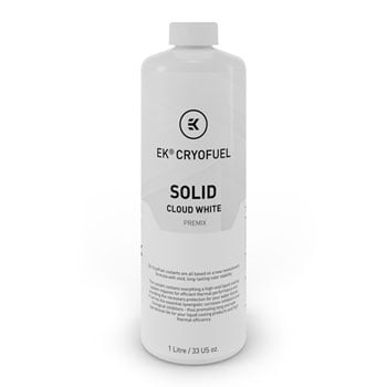 EK 1000ml EK-CryoFuel Water Cooling Premixed Fluid, Solid Cloud White, Cu/Brass/Stainless Steel Friendly