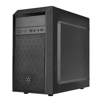 SilverStone PS16B Mini Tower Computer Chassis, MicroATX/Mini-ITX,120mm Fan,1x Audio, 1x Mic, 2x USB 3.0, Black
