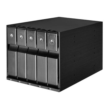 SilverStone SST-FS305-12G 5 Bay Aluminium Trayless Hot Swap Bay Convertor, with Fan and Lock for SAS-12G/SATA
