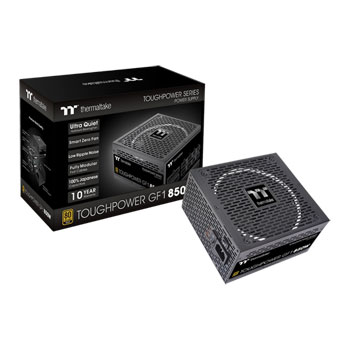 ThermalTake 850W Thermaltake Toughpower GF1, Full Modular, 80PLUS Gold, SLI/CrossFire, Single Rail, Silent 140mm Fan, ATX, PSU