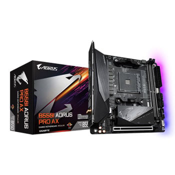 Gigabyte B550I AORUS PRO AX, AMD B550, AM4, DDR4, PCIe 4.0, SATA3, Dual M.2, 2.5GbE, ax WiFi/BT5, USB 3.2 Gen2, Mini-ITX