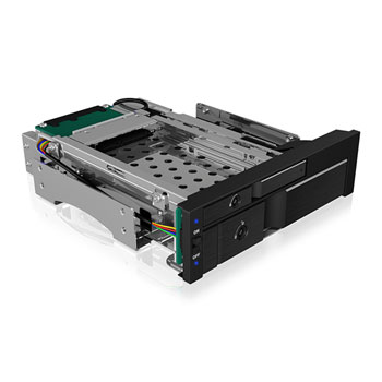 ICY BOX IB-173SSK, Mobile Rack for 2.5" + 3.5" SATA/SAS HDD, 5.25" Bay, SATA III, Lockable
