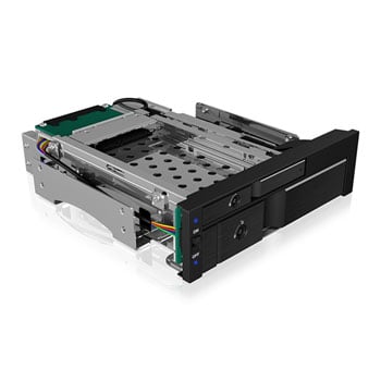 ICY BOX IB-173SSK, Mobile Rack for 2.5" + 3.5" SATA/SAS HDD, 5.25" Bay, SATA III, Lockable
