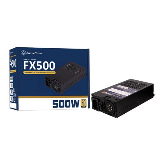 SilverStone 500W SilverStone FX500-G Flex Series, Fully Wired, 80 PLUS Gold, Single Rail, 41.67A, 40mm Fan, Flex ATX