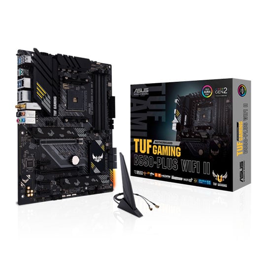 ASUS TUF GAMING B550-PLUS WiFi II AMD B550, AM4, DDR4, PCIe 4.0, SATA3, Dual M.2, CrossFire, USB 3.2 Gen2 A+C, ATX