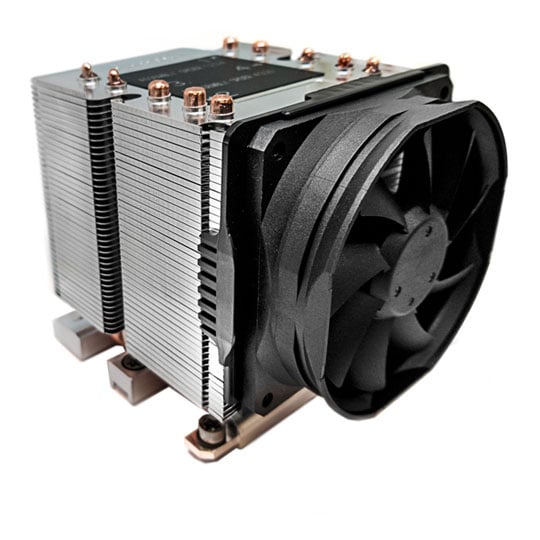 Dynatron B14 Active Cooler, Square ILM Intel® Socket FCLGA3647, 80mm PWM Fan, Aluminum Heatsink, For 3U Server