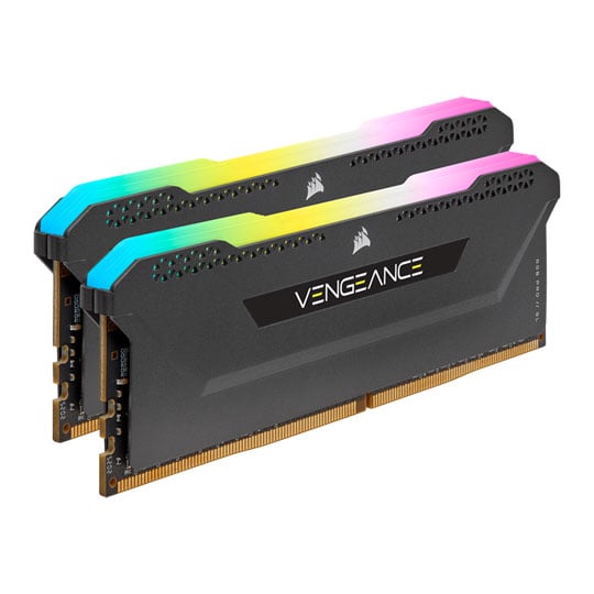 Corsair 16GB (2x8GB) CORSAIR DDR4 Vengeance RGB PRO SL Black, PC4-25600 (3200), Non-ECC Unbuffered, CAS 16, XMP 2.0, 1.35V