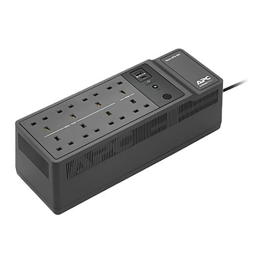 APC 850VA APC BE850G2-UK Back-UPS w/ 8 UK Sockets, USB-A+C Charging Ports, 520W, 6x Battery Backup, 2x Surge Protection