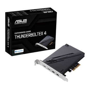 ASUS 4 Port ASUS ThunderboltEX 4 Expansion Card, 2x Thunderbolt 4 (USB-C), 2x Mini-DP1.4, PCIe 3.0 x4 100W PD Charge