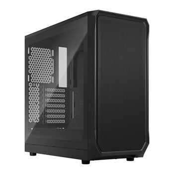 Fractal Design Fractal Focus 2 TG, Black, Mid Tower Chassis w/ Tempered Glass Window, 2x 140mm Fans, USB 3.0, ATX/mATX/mITX