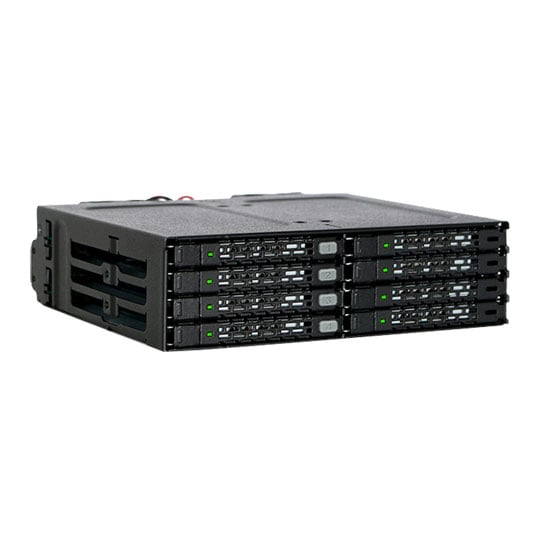 ICY DOCK ToughArmor MB998IP-B, 8x 2.5" HDD, Mini-SAS Backplane Cage for External 5.25" Bay, SATA3, Hot Swap, 40mm Fans