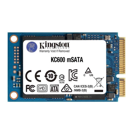 Kingston 1TB Kingston KC600, SSD, mSATA 3.0 (6Gb/s), 3D TLC NAND, 550MB/s Read, 520MB/s Write, 90k/80k IOPS