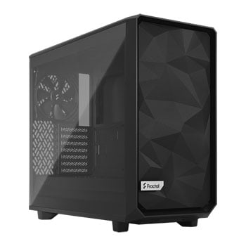 Fractal Design Fractal Meshify 2 Lite, Black, Mid Tower Chassis w/ Light Tint Glass Window, 3x 140mm Fans, USB 3.0, E-ATX/ATX/mATX/mITX