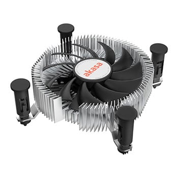 Akasa AK-CC6601EP01 Low Profile CPU Cooler, 1x 75mm PWM Fan, Aluminium, Intel LGA1851/1700, 35W TDP, 26.9mm Height