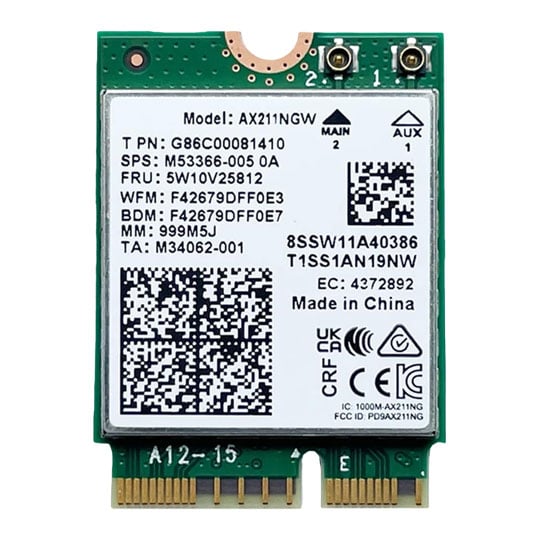 Intel Wi-Fi 6E AX211 (Gig+) M.2 CNVio2 2230 Network Card, BT 5.2, vPro OEM