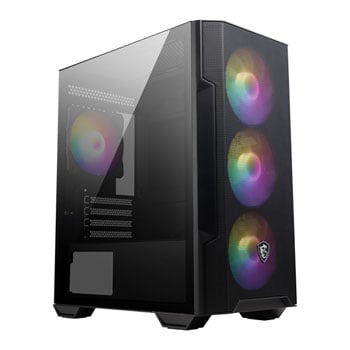 MSI MAG FORGE M100R Chassis, Black, Tempered Glass, 4x 120mm ARGB Fans, 2x 3.5" / 3x 2.5" Bays, USB 3.2, mATX / mITX