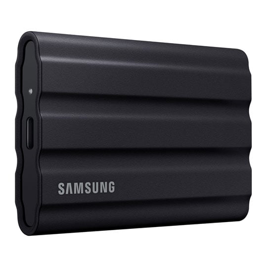 Samsung 2TB Samsung MU-PE2T0S/EU, T7 Shield, Black, Portable External SSD, 3m Drop Resistance, USB 3.2 Gen2/Type-C, Bus Powered