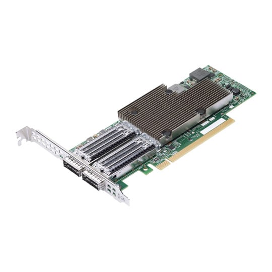 BROADCOM NetXtreme E-Series P2100G Dual-Port PCIe 4.0 x16 Ethernet NIC, 2x 100GbE QSFP56, TruFlow/TruManage