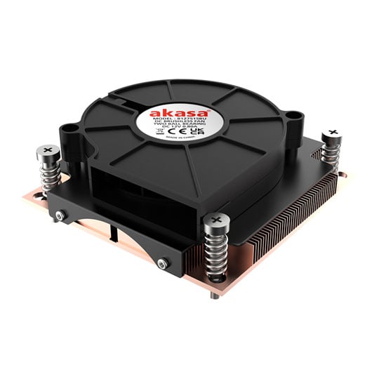 Akasa Low Profile CPU Cooler with Side Blower Fan, 95W TDP, Intel LGA 775/115X/1200/1700