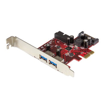 StarTech.com 4 Port USB 3.0 PCIe 4.0 Adapter Card, 2x USB Type-A External, 1x IDC Internal USB Header, SATA Power