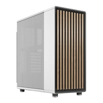 Fractal Design Fractal North Chalk White Mid Tower Chassis, Mesh Side Panel, 2x 140mm Fans, mITX/mATX/ATX