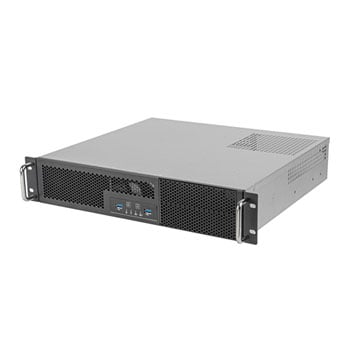 SilverStone RM23-502-MINI 2U Rackmount Chassis, 1x 2.5", 2x 3.5", 2x 5.25", 2x USB3.1 Gen 1, Supports 2x 80mm Fans