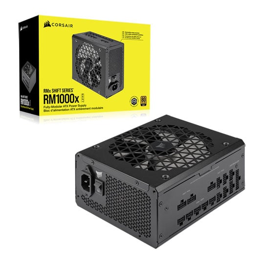 Corsair 1000W Corsair RM1000x SHIFT, PCIe 5.0 Fully Modular, 80PLUS Gold, Single Rail, 83.3A, 140mm Fan, ATX3.0 PSU