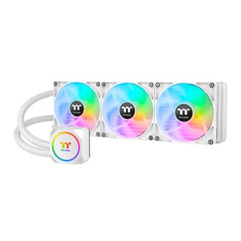 ThermalTake TH420 ARGB Sync Snow, 420mm All-In-One CPU Hydro Cooler w/ ARGB Lighting, White, 3x140mm PWM Fan, Intel/AMD