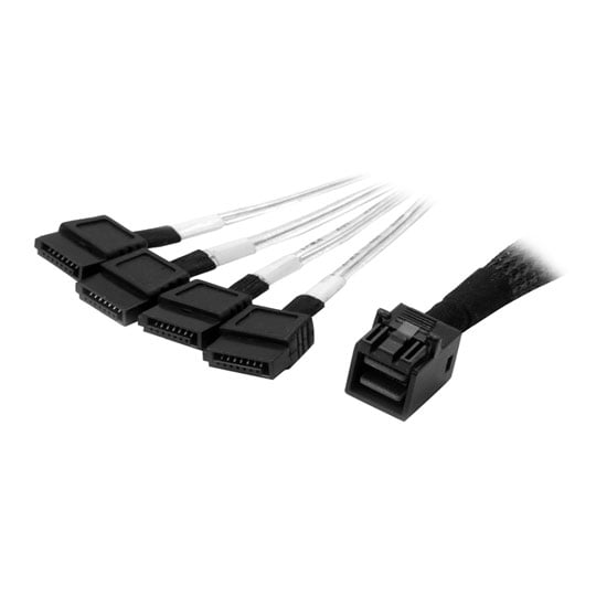 StarTech.com 1M StarTech 36-pin SFF-8643 Mini-SAS to 7-pin SATA Cable, Black, PVC