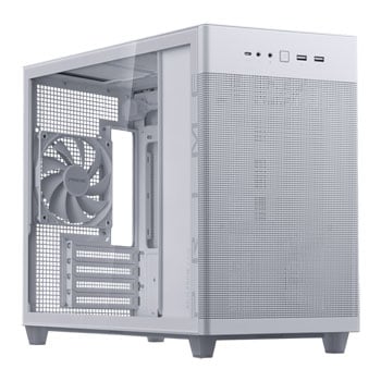 ASUS PRIME AP201, White, MicroATX Chassis w/ Tempered Glass, 1x 120mm Fan, USB 3.2 Gen2 Type-C, MicroATX/Mini-ITX