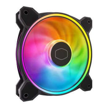 Cooler Master 120mm Cooler Master MasterFan MF120 Halo2, 7 Blade, PWM, Addressable RGB LEDs, Single Fan Pack