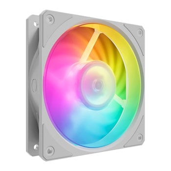 Cooler Master 120mm Cooler Master Mobius 120P ARGB Fan, White, 7 Blade, Loop Dynamic Bearing, 2400RPM, 75.2CFM Airflow, 30dB,4 Pin PWM