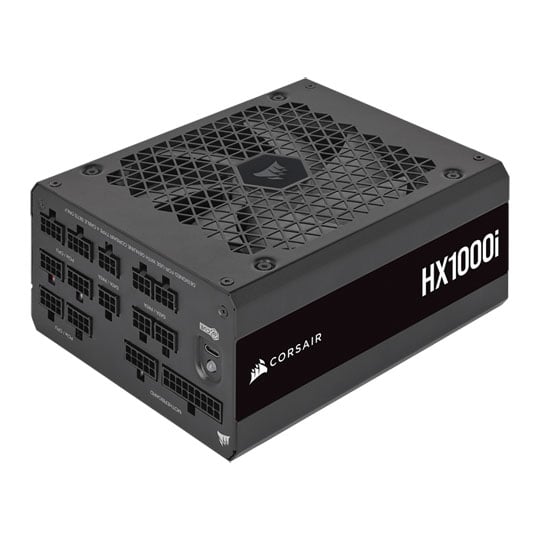 Corsair 1000W CORSAIR HX1000i, Fully Modular, PCIE 5.1 80PLUS Platinum, Single Rail, 83.3A, 140mm Fan, ATX3.1 PSU
