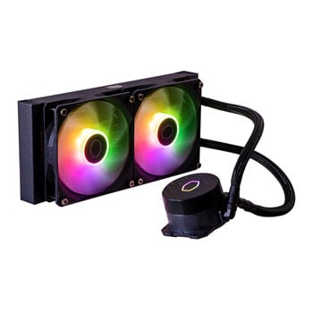 Cooler Master MasterLiquid 240L Core ARGB AIO Cooler, 2x120mm PWM Fan, Copper Heatsink, Aluminium Radiator, Intel/AMD